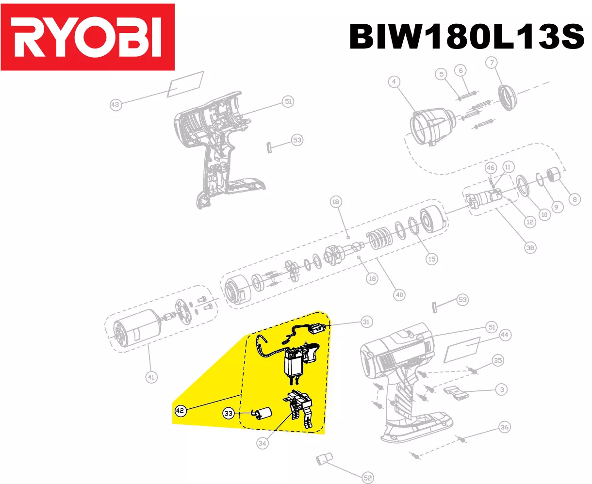 interrupteur variateur réf. 5131031990 Ryobi